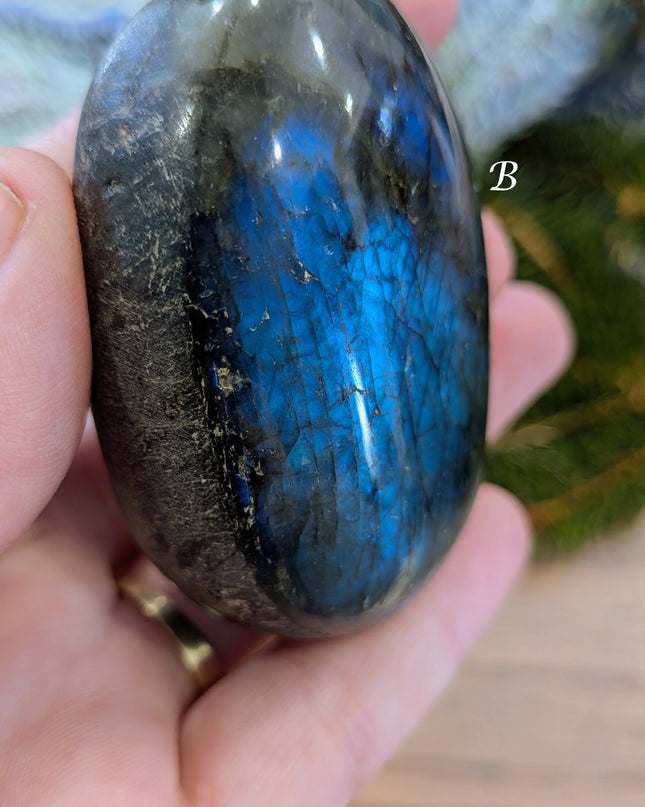 Blue, Green Labradorite Palm Stones - Variant B