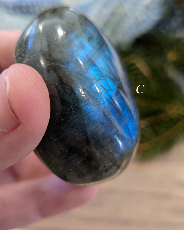 Blue, Green Labradorite Palm Stones - Variant C