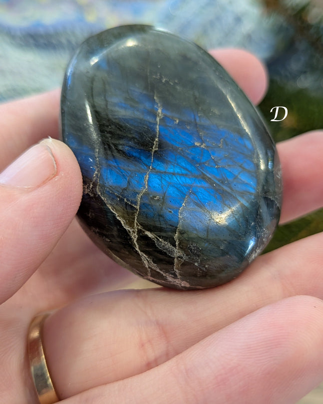 Blue, Green Labradorite Palm Stones - Variant D