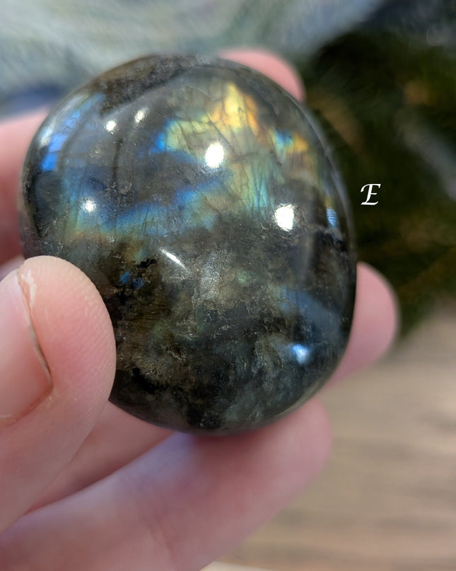 Blue, Green Labradorite Palm Stones - Variant E