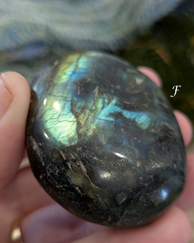 Blue, Green Labradorite Palm Stones - Variant F