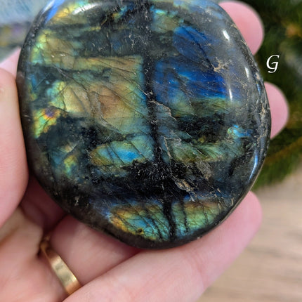 Blue, Green Labradorite Palm Stones - Variant G