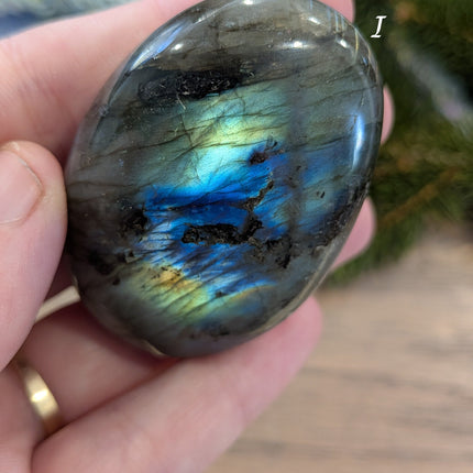 Blue, Green Labradorite Palm Stones - Variant I