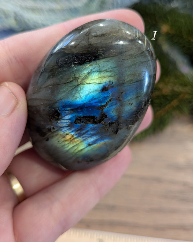 Blue, Green Labradorite Palm Stones - Variant I