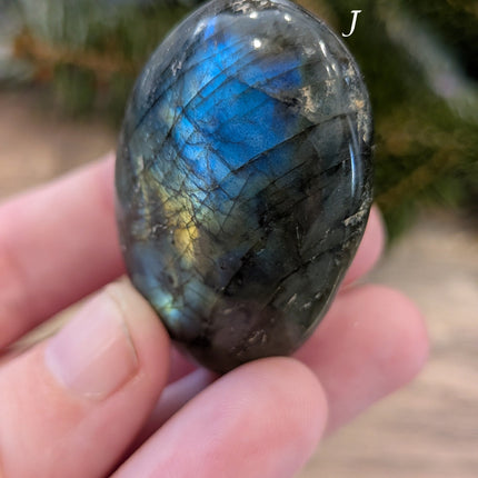 Blue, Green Labradorite Palm Stones - Variant J