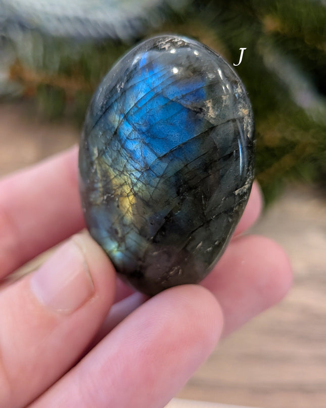 Blue, Green Labradorite Palm Stones - Variant J