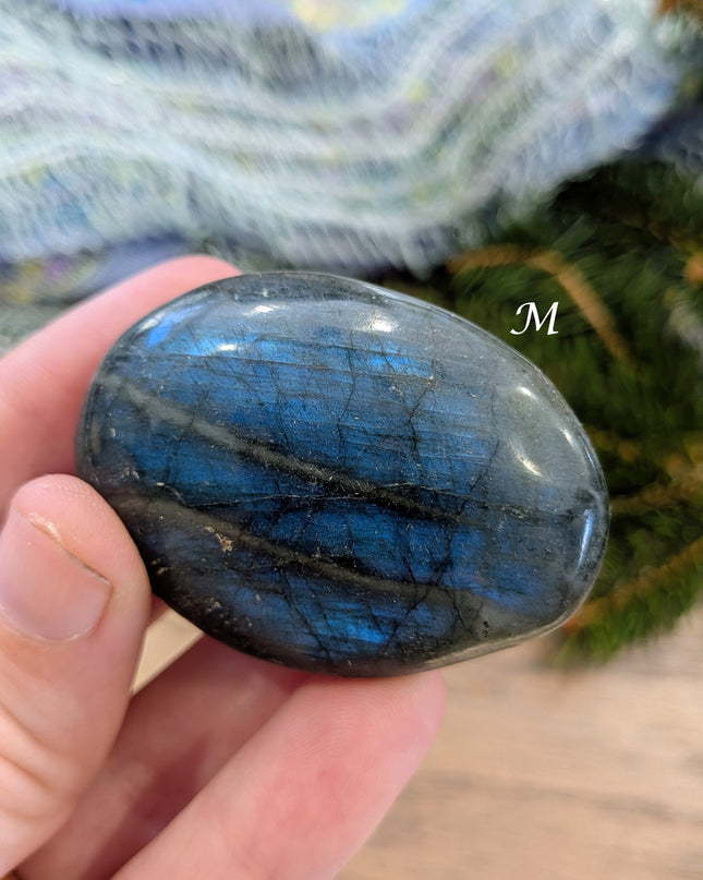 Blue, Green Labradorite Palm Stones - Variant M
