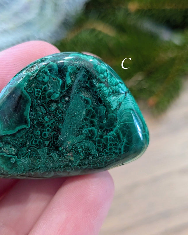 Green   Malachite Tumbled Stones - Variant C