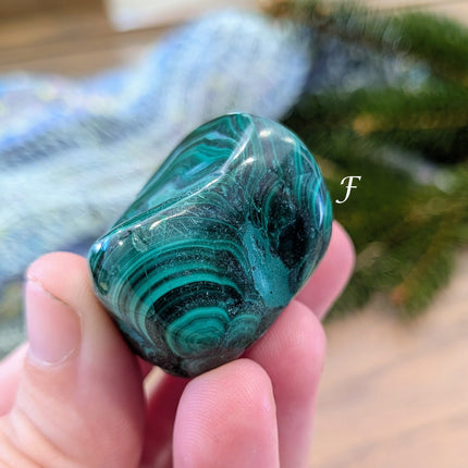 Green   Malachite Tumbled Stones - Variant F