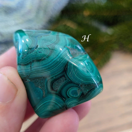 Green   Malachite Tumbled Stones - Variant H