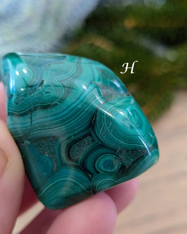 Green   Malachite Tumbled Stones - Variant H