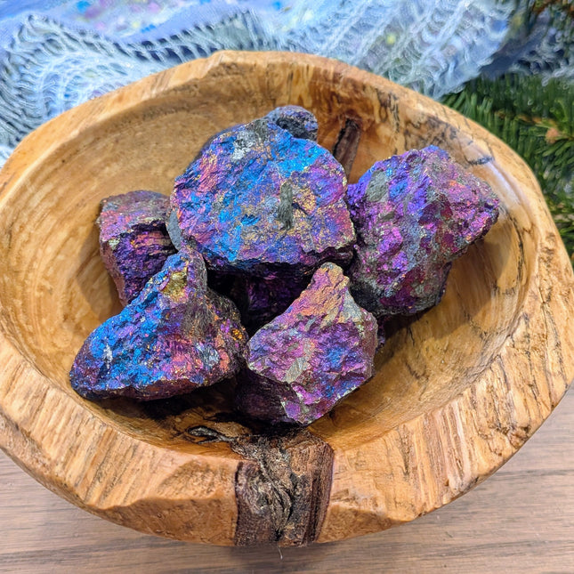 Blue, Purple, Green, Pink, Yellow Peacock Ore Rough Stone
