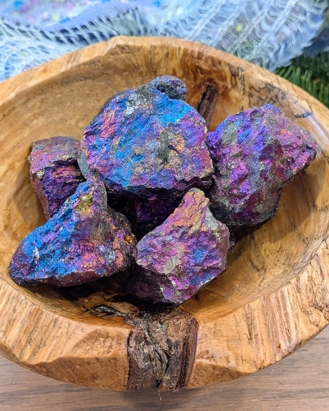 Blue, Purple, Green, Pink, Yellow Peacock Ore Rough Stone