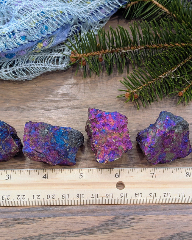 Blue, Purple, Green, Pink, Yellow Peacock Ore Rough Stone