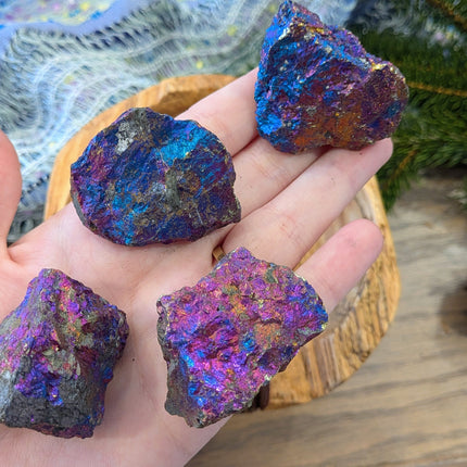Blue, Purple, Green, Pink, Yellow Peacock Ore Rough Stone