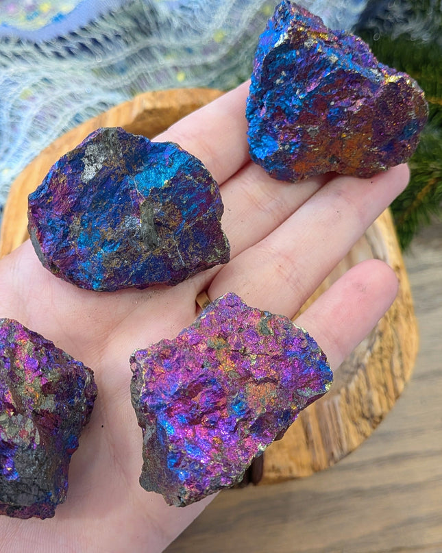 Blue, Purple, Green, Pink, Yellow Peacock Ore Rough Stone