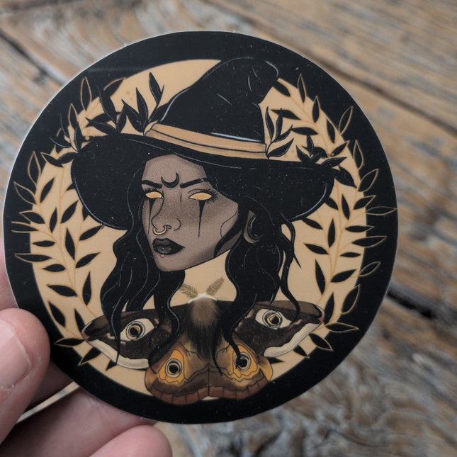 Witch and Moth Sticker