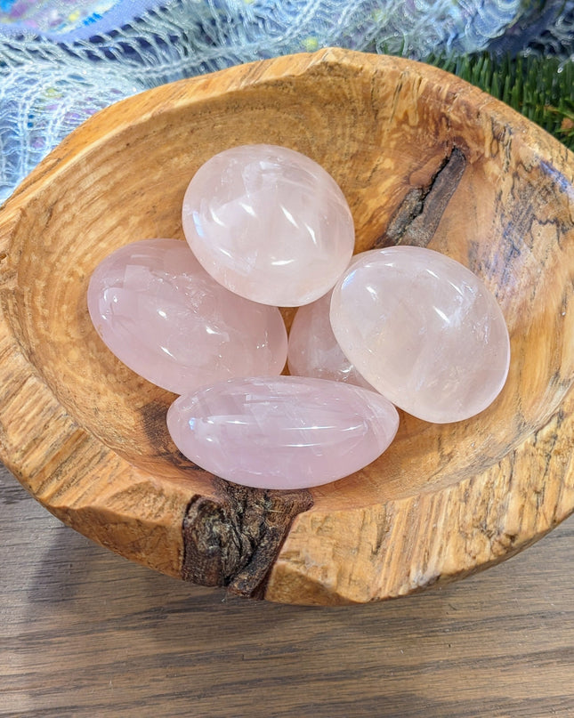 Pink Rose Quartz Palm Stones