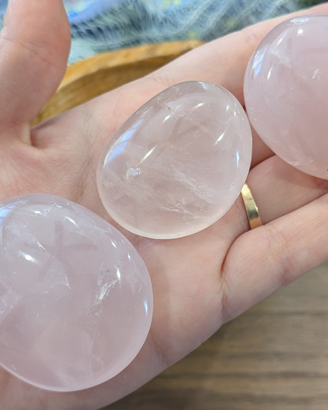 Pink Rose Quartz Palm Stones