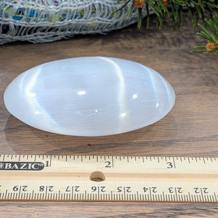 White, Clear Selenite Palm Stones