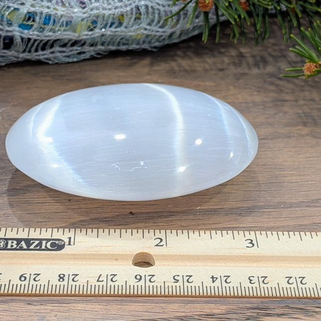 White, Clear Selenite Palm Stones