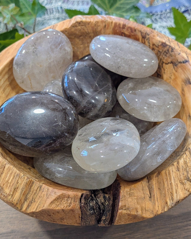 Grey Smoky Quartz Palm Stones