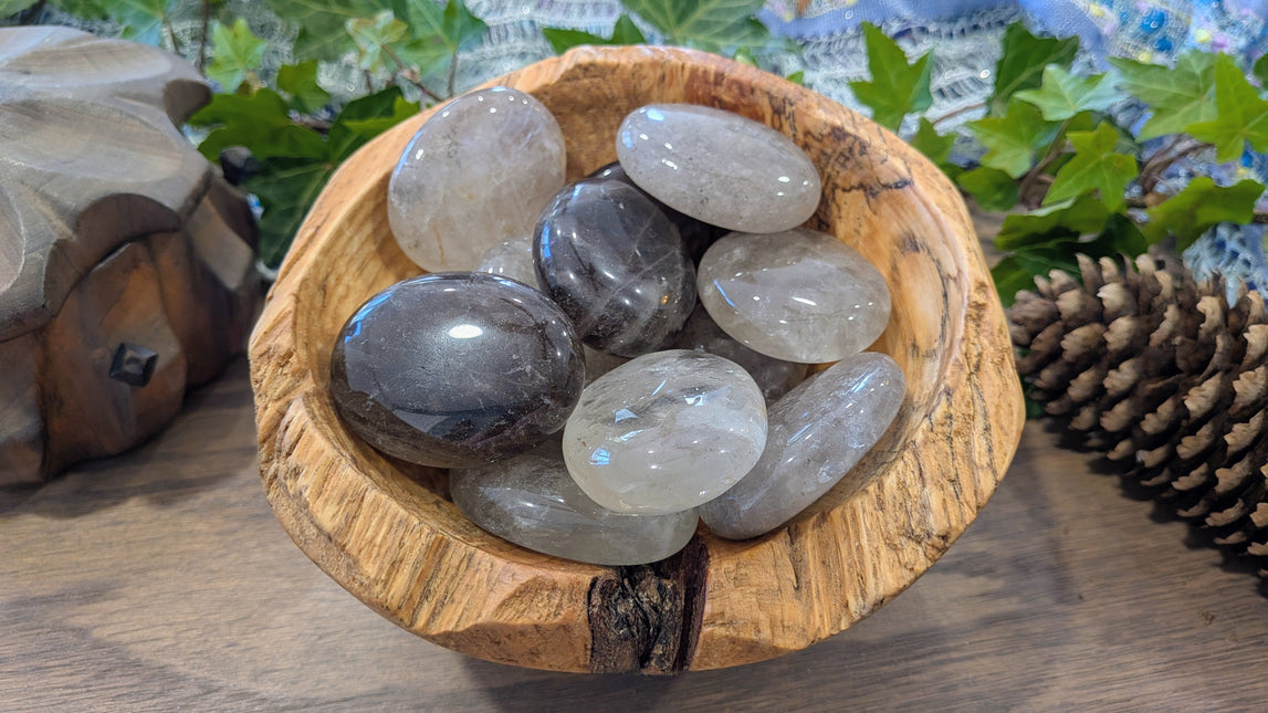 Grey Smoky Quartz Palm Stones