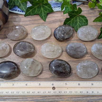 Grey Smoky Quartz Palm Stones