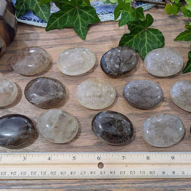 Grey Smoky Quartz Palm Stones