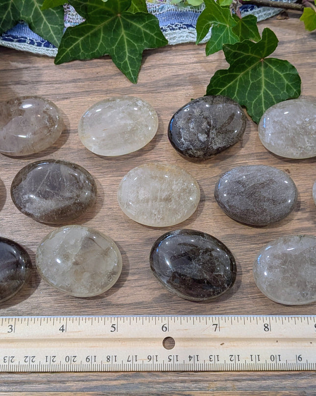 Grey Smoky Quartz Palm Stones