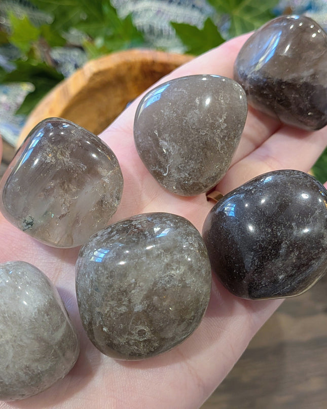 Grey Smoky Quartz Tumbled Stones