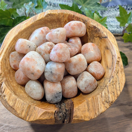 Pink, Orange Sunstone Tumbled Stones