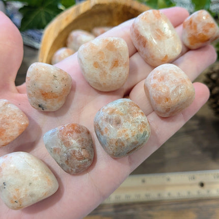 Pink, Orange Sunstone Tumbled Stones